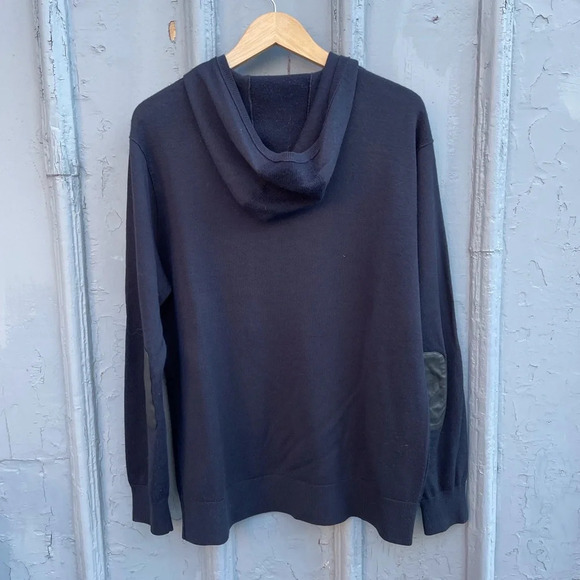 John Varvatos LUXE Navy Wool Hoodie Sweater, size XXL - Picture 2 of 8